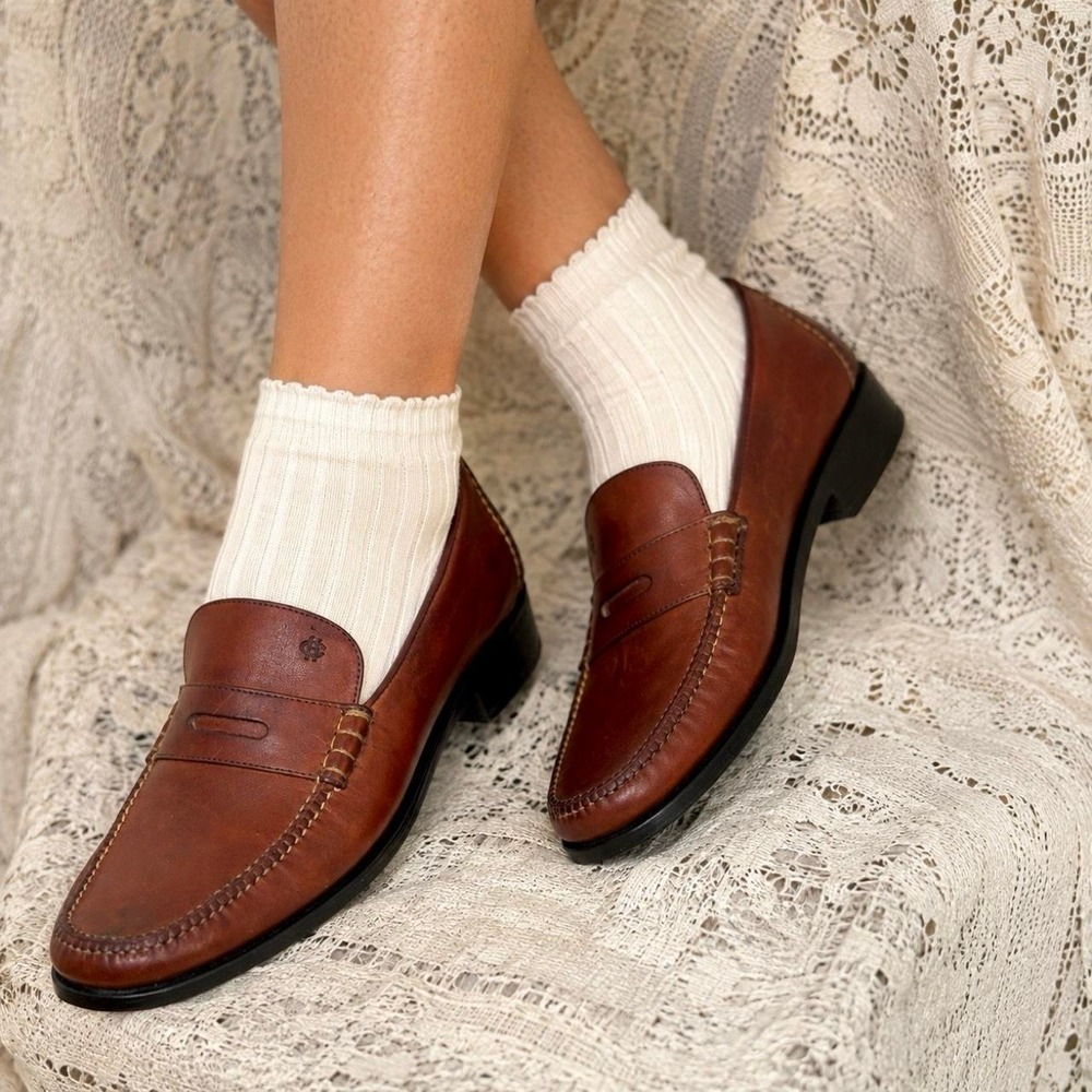 Cole Haan Country Brown Leather Penny Loafers Women's 7.5
